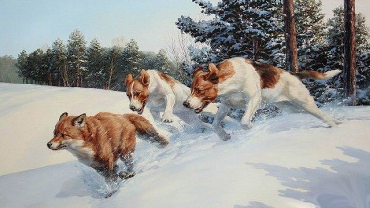 Живопись. "Нагонка гончих"