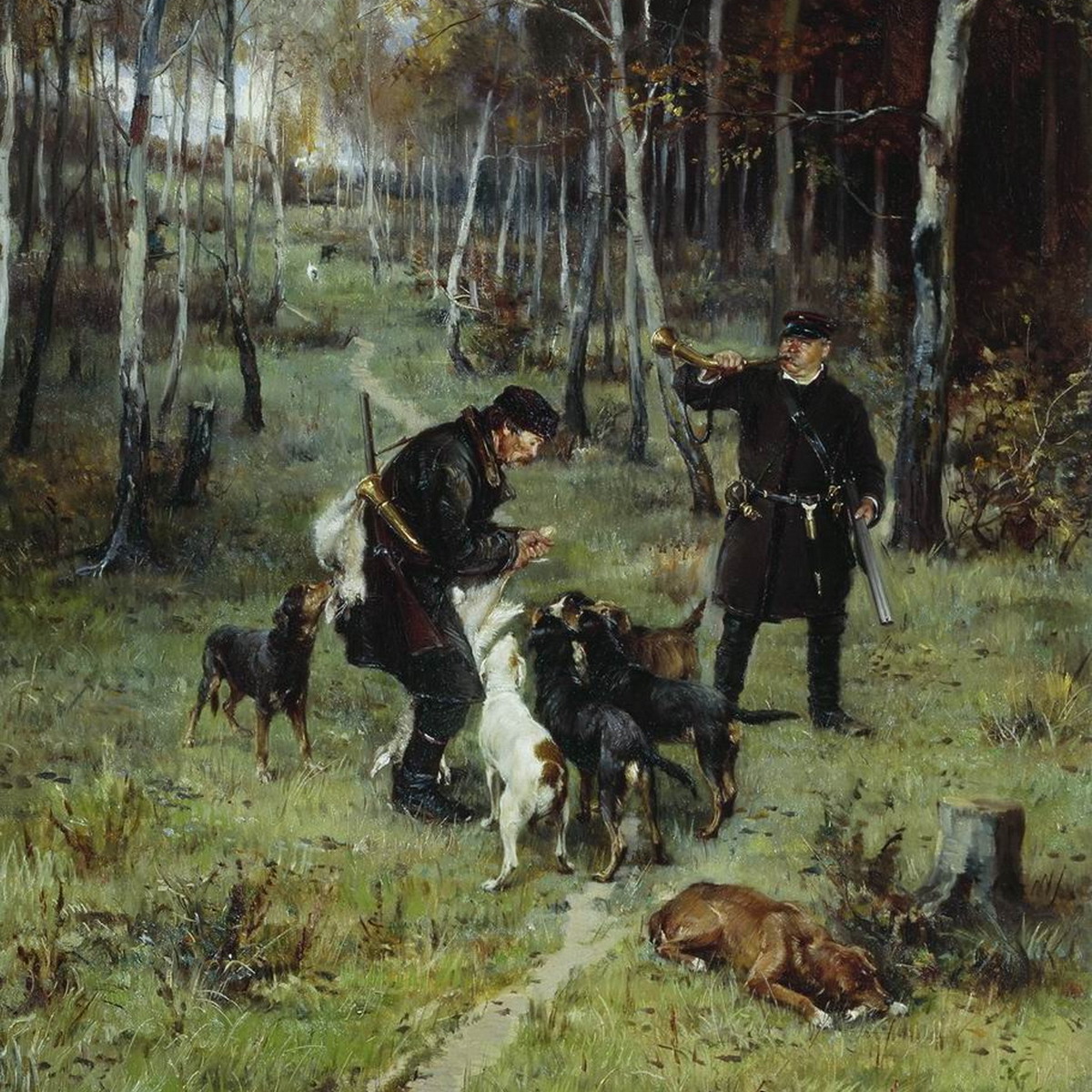 Прянишников И.М. Гончие с добычей